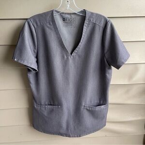 Figs Technical Collection Scrub‎ Top Womens Small Grey FW1000 Career Nurse